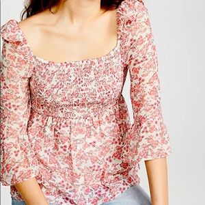 BB Dakota Precious Petals Smocked Top